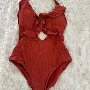 Aerie Crimson Cutout One-Piece Swimsuit